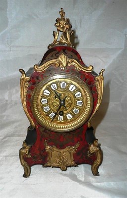 Lot 198 - A boulle-style mantel timepiece retailed by Mappin & Webb Ltd