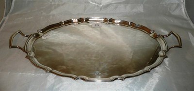 Lot 202 - Oval silver two handled tray, 46oz