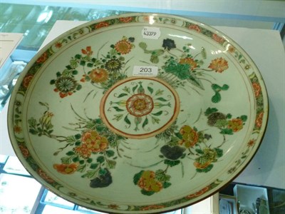 Lot 203 - A Chinese famille vert circular saucer dish, Kangxi (1662-1722)  #