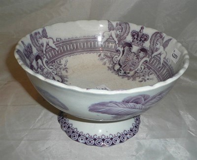 Lot 204 - A Royal Commemorative ware William IV/Victoria pre-printed pedestal bowl  #