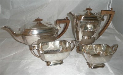 Lot 205 - Silver four piece tea set (55oz all in)