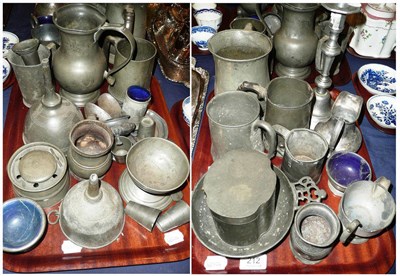 Lot 212 - Two trays of assorted pewter *