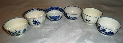 Lot 216 - Six 18th century Worcester tea bowls *