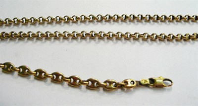 Lot 251 - An anchor link bracelet and a belcher link necklace