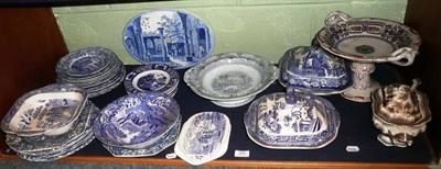 Lot 265 - A shelf of 19th century transfer printed ceramics *