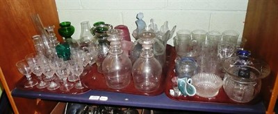 Lot 273 - Three trays of mainly 19th century drinking glasses, decanters etc *