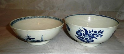 Lot 299 - Two Worcester blue and white tea bowls *