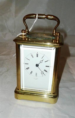 Lot 352 - A brass carriage clock (a.f.) and key