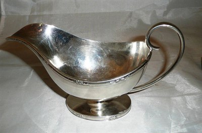 Lot 357 - A Sheffield silver pedestal sauce boat, 10oz  #