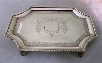 Lot 382 - A Georgian silver card tray, 4oz