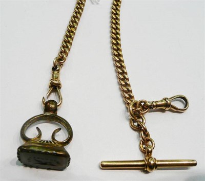 Lot 425 - An Albert chain with gilt seal fob