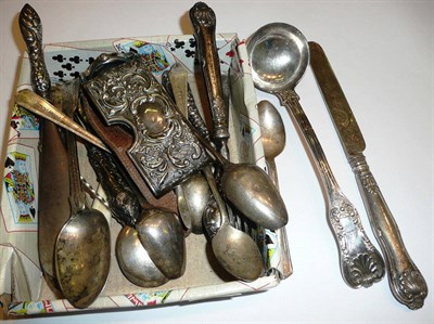 Lot 429 - A quantity of assorted silver flatware, 1920s gent's wristwatch etc *