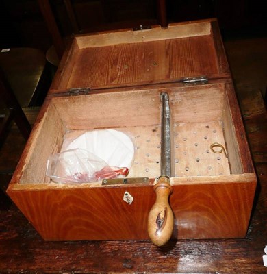 Lot 430 - Swedish sugar cutter in a hinged fitted case with single drawer