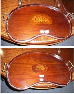 Lot 431 - Two mahogany kidney shaped trays *