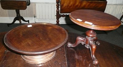 Lot 433 - Mahogany lazy Susan and a Victorian miniature breakfast table *