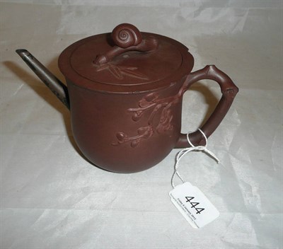 Lot 444 - Chinese Yixing teapot late 19th century with snail lid