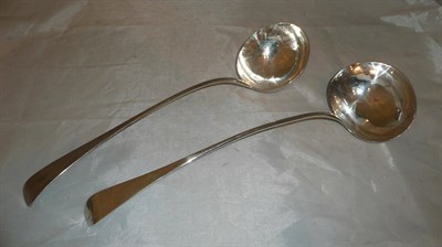 Lot 456 - Two Georgian silver ladles, 10oz