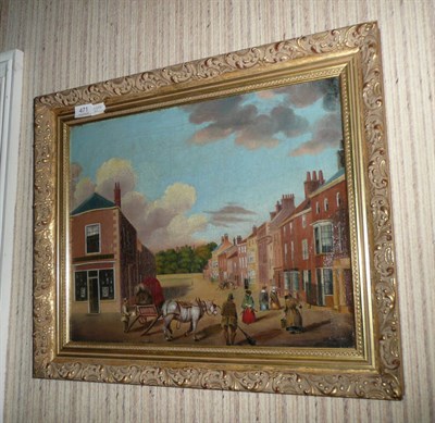 Lot 471 - 19th century gilt framed oil on canvas, Stokesley