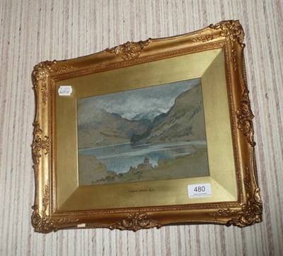 Lot 480 - Marcus Stone R. A. - Lakeland scene, watercolour and pastel