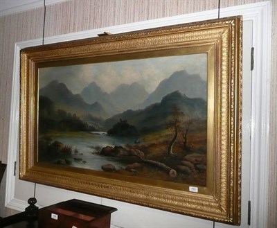 Lot 482 - H... Wilson (19th century) "Loch Luenaig" signed, inscribed verso, oil on canvas, 61cm by 105.5cm