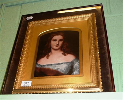 Lot 512 - Gilt framed portrait of a lady on porcelain