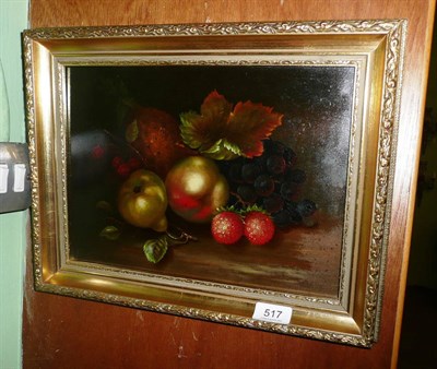 Lot 517 - Edwin Steele oil on plaque, still life of 'Fruit'