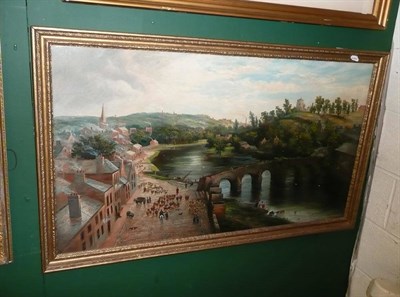 Lot 533 - Oil painting 'View of Dumfries'