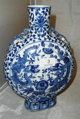 Lot 3 - A Chinese 19th century blue and white moon flask