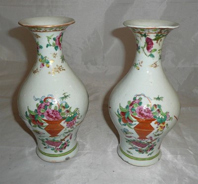Lot 56 - Pair of Chinese vases, decorated with figures (one restored)