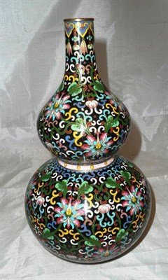 Lot 63 - A Japanese cloisonne enamel double gourd vase