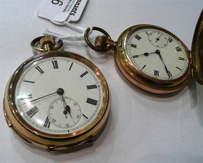 Lot 99 - Two gold plated quarter repeating pocket watches