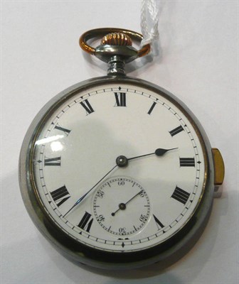 Lot 106 - A gun metal quarter repeating pocket watch