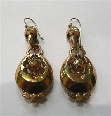 Lot 108 - A pair of Victorian drop earrings