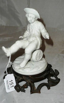 Lot 151 - White porcelain figure on ormolu stand