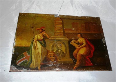 Lot 165 - Early 19th century Nelson memorial painting on metal panel