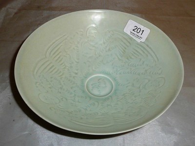 Lot 201 - A celadon eggshell dish (possibly cargo) (a.f.)