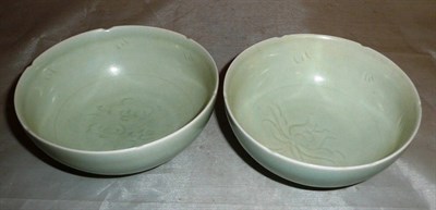 Lot 209 - Two celadon eggshell bowls (possibly cargo?)