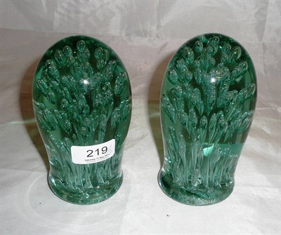 Lot 219 - Two Victorian green glass dumps