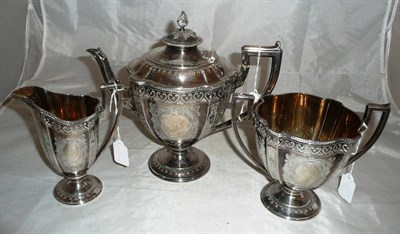 Lot 222 - Three piece Victorian silver tea set