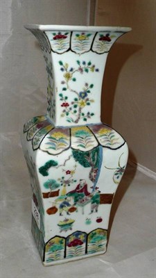 Lot 238 - A Chinese square form vase, famille rose enamels (a.f.)