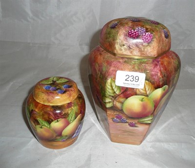 Lot 239 - A Baroness fine china ginger jar and another, painted by J.Mattram, 20cm x 11cm high