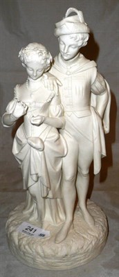 Lot 241 - Parian figure group of a classical male and female (a.f.)