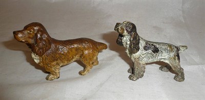 Lot 248 - Two cold painted bronze figures of Spaniel dogs, one stamped 'Real Vienna? Bronze', each 6cm high