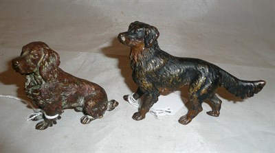 Lot 262 - Two bronze cast figures of Spaniels