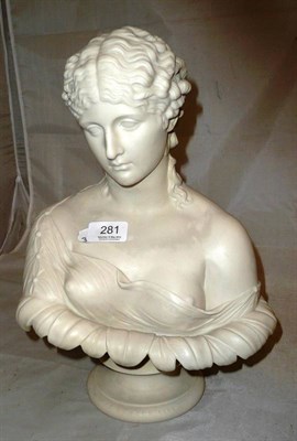 Lot 281 - Parian bust of a semi nude classical female