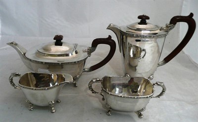 Lot 291 - A George VI silver four piece tea service, by Charles S Green and Co Ltd, Birmingham 1939