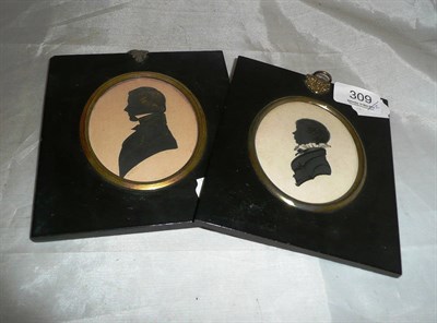 Lot 309 - A pair of silhouettes - man and boy