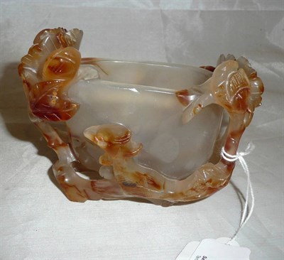 Lot 311 - A Chinese agate brush washer