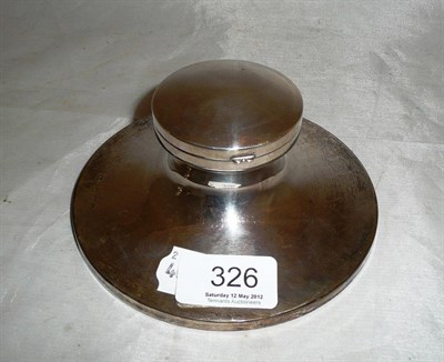 Lot 326 - Silver circular inkwell