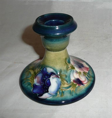 Lot 327 - A Moorcroft pansy candlestick